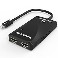 WAVLINK Thunderbolt 3 to Dual HDMI 4K@60Hz Display Adapter - Up to 40Gbps Dual HDMI 2.0 Video Converter - Compatible with 2016 Above MacBook Pro and Some Windows, Plug & Play