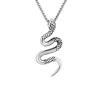 KunBead Jewelry 60cm Stainless Steel Snake Mens Titanium Vintage Punk Pendant Necklace for Women