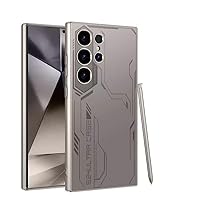 Premium Metal Paint Phone Case for Samsung Galaxy S24ultra - Anti-Fingerprint, Shockproof, and Precise Fit (Titanium Gray Future)