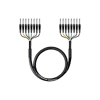 Monoprice 8-Channel 1/4-Inch TS Male to 1/4-Inch TS Male Snake Cable - 6 Feet, 26AWG, 8 Balanced Mono and Unbalanced Stereo Lines