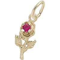 Rembrandt Rose Charm w/Pink Synthetic Crystal