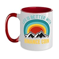 Life Is Better With Binance Coin Two-Tone Coffee Mug 11oz, Red