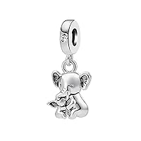 KunBead Jewelry Elephant Mother Daughter Son Birthday Love Dangle Charms Compatible with Pandora Bracelets Necklace for Women