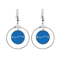 Blue Music Movg 5-le Staff Earrings Dangle Hoop Jewelry Drop Circle