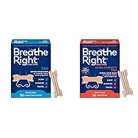 Breathe Right Original Nose Strips to Reduce Snoring and Relieve Nose Congestion & Nasal Strips Extra Strength Tan Nasal Strips