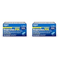 Ibuprofen PM, Ibuprofen 200 mg and Diphenhydramine Citrate 38 mg Tablets, Pain Reliever and Nighttime Sleep-Aid, 120 Count (Pack of 2)