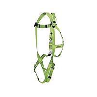 PeakWorks Safety Harness Fall Protection – Full Body, ANSI OSHA Compliant, Adjustable, Hi Vis, 3 Point System with Fall Indicator, D Ring - Green