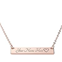 Petite Boutique Customizable Your Name Bar Necklace - Custom Jewelry - Personalized Gift Plated in 16k Rose Gold