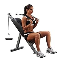 Powerline Plate Load Ab Crunch Bench (PAB21X), 6-Packs Abdominal Muscles Workout Machine For Home Gym, 350lbs Weight Capacity
