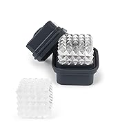 W&P Prism Single Ice Mold, Perfect Etched Large Cube, Slow Melting for Whiskey and Cocktails, Food Grade Premium Silicone, Dishwasher Safe, BPA Free