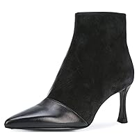 FSJ Women Fashion Pointed Toe Ankle Booties Low Kitten Mid High Heel Office Lady Comfy Dress Shoes Size 4-15 US