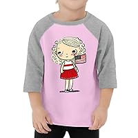 American Flag Design Toddler Baseball T-Shirt - Cute Cartoon 3/4 Sleeve T-Shirt - Cute Design Kids' Baseball Tee