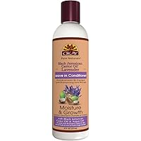 Okay Black Jamaican Castor Oil and Leave-In Conditioner For All Hair Types, White, Lavender, 8 Ounce