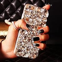 3D Luxury Bling Case for iPhone 13 Pro Protective Cover Glitter Diamond Case for iPhone 13 Pro Clear Crystal Case (Clear)