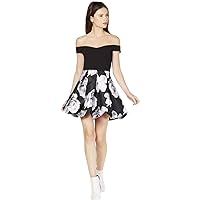 Speechless Womens Juniors Night Out Floral Party Dress B/W 11 Black/Grey