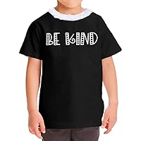 Be Kind Heart Girls' Ruffle Neck T-Shirt - Be Kind Message Clothing - Positive Message Apparel