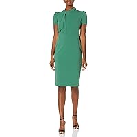 Maggy London Women's Solid Crepe Classic Novelty Short Sleeve Sheath