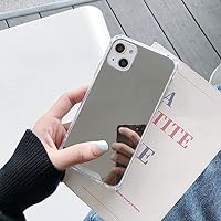 for iPhone 15 Case Mirror Case with [Reinforced Corner] Hard Back+Soft Bumper [Shockproof] Reflective Protective case Cover for Girls Woman Touch up Makeup and Back Camera Selfies (Mirror-15)
