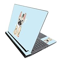 MightySkins Skin for Alienware M17 R3 (2020) & M17 R4 (2021) - Frenchie Love | Protective Viny wrap | Easy to Apply and Change Style | Made in The USA