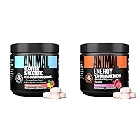 Animal Recovery & Energy Chews Bundle with BCAA, Caffeine, Taurine, Glutamine and Sea Salt for Muscle Repair, Hydration, Focus and Pre Workout