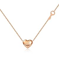 Women's Pendant Titanium Steel Necklace Heart-shaped key Clavicular Chain