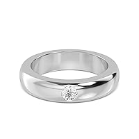 1-8 Carat (ctw) White Gold Round Cut LAB GROWN Diamond Mens Band (Color E-F Clarity VS2-SI1)