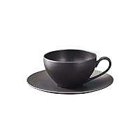 Noritake 10-586A/94989S Coffee Tea Saucer, 6.3 inches (16 cm), Orchid, Microwave Safe, Dishwasher Safe, 1 Piece, Black Fine Porcelain (Premium White)