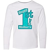 inktastic Happy 1st Mother's Day (Blue) Youth Long Sleeve T-Shirt