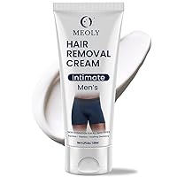 Public and Private Hair Removal Cream for Men - Effective Painless Flawless Depilatory for Unwanted Coarse Male Body Hair - Suitable for All Skin Types