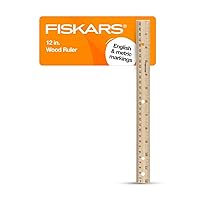 12 Pack Wood Ruler Student Rulers Wooden School Rulers Office Ruler  Measuring Ruler, 2 Scale (12 Inch and 30 Cm)