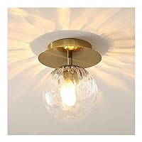 Close To Ceiling Lights Semi Flush Ceiling Light Modern Clear Glass Shade Ceiling Lamp Kitchen Island Flush Mount Ceiling Illumination Lights Fixture for Hallway,Dining, Bedroom, Living Room ( Color :