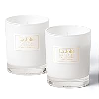 LA JOLIE MUSE Lavender Eucalyptus & Jasmine Scented Candle, Candles Gifts Sets for Women, Aromatherapy Candles, Relaxing Candles for Women Stress Relief, Soy Candle Set, 8.1 oz Each