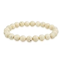 Bling Jewelry Natural Multi Color Semi Precious Gemstone Round Bead 8MM Strand Stackable Stretch Bracelet For Women Men Teen Unisex