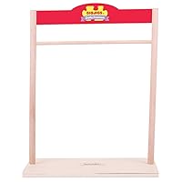 Bigjigs Toys Wooden Wardrobe/Fashion Stand for Rag Doll Clothes - Fits Small and Large Doll Clothing