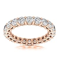 1.00 carat Cttw Round Brilliant Natural Diamond 14k REAL Yellow or White or Rose/Pink Gold or Platinum Women’s Ladies Eternity Wedding Anniversary Stackable Ring Band many Ring Sizes (SI1-SI2 Clarity)