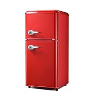HOPDAY FLS-80G-RED Retro Compact Refrigerator, Red