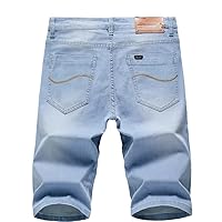 Summer Men's Denim Shorts Classic Blue Black Thin Section Slim Business Casual Jeans Shorts Male