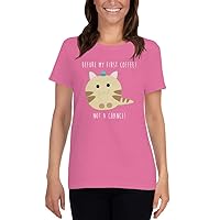Before My First Coffee Not a Chance Funny Shirt Cute Womens Funny Shirt S-XXXL Multiple Colors Cat T-Shirt