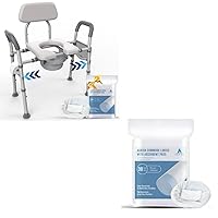 Bedside Commode Chair & Commode Liners with Absorbent Pads - Medical 30 Count Universal Fit