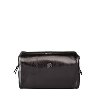 Maxwell Scott | Personalized Mens Luxury Leather Medium Wash Bag | The Duno Medium | Classic Travel Dopp Kit Toiletry Bag | Night Black