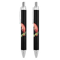 Japanese Style Cat Flowers Ballpoint Pens Black Ink Ball Point Pen Retractable Journaling Pen Work Pens for Men Women Office Supplies 2 PCS