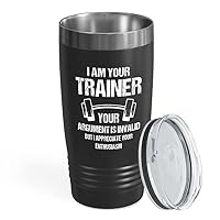 Personal Trainer Black Edition Viking Tumbler 20oz - Your argument is invalid - Fitness Instructor, Workout Coach, Exercise Lover, Cardio Lover, Gym Coach