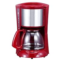 12-Cup Drip Coffee Maker, Auto Keep Warm Function, Smart Anti-Drip System, with Durable Permanent Filter and Borosilicate Glass Carafe, Clear Water Level Window Coffee Machine (Color : Red)