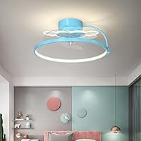 Ceiling Fans, Bedroom Ceiling Fan with Lights Kids Led 3 Speeds Fan Ceiling Light with Remote Control Modern Living Room Silent Ceiling Fan Light with Timer/Blue