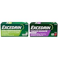 Excedrin Extra Strength 100 Count and Tension Headache 100 Count Pain Relief Caplets Bundle