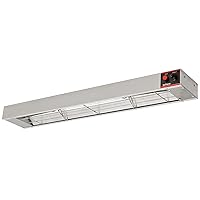 Winco ESH-36, 36-Inch Electric Strip Heater, 850W, 7A, Commercial Grade Infrared Food Warmer, Pass-Through Stations Heating, ETL,Silver