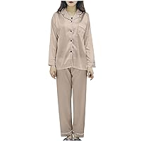 Womens Valentine's Day Pajamas Sets Long Sleeve Button Down Shirt Matching Pants 2 Piece Color Block Loungewear Set