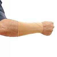 Tattoo Cover Up Concealer Sleeve (NEW 1-PACK) Forearm or Ankle coverage, UPF 50 Protection, for Men & Women (Unisex), TAN, ONE SIZE
