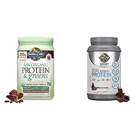Powder Protein Greens Chocolate Organic, 22 Ounce & Organic Vegan Sport Protein Powder, Chocolate - Probiotics, BCAAs, 30g