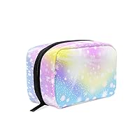 Sky With A Rainbow Printing Cosmetic Bag with Zipper Multifunction Toiletry Pouch Storage Bag for Women